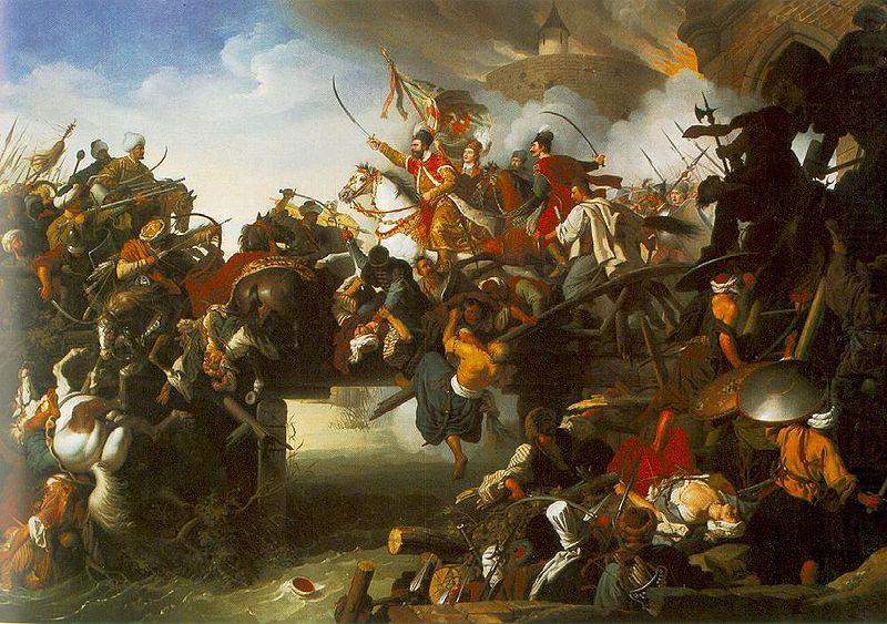 Johann Peter Krafft Zrinyi's Charge from the Fortress of Szigetvar china oil painting image